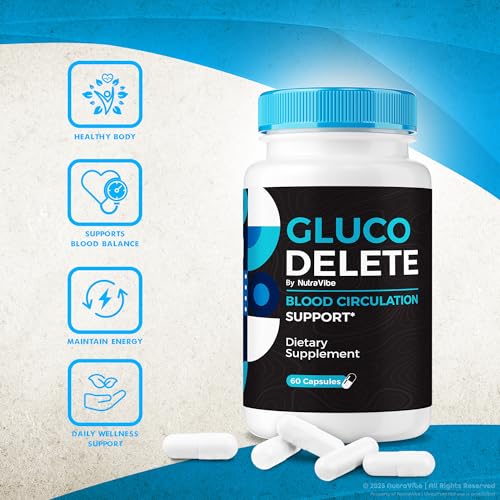 Cápsulas NutraVibe Gluco Delete con ingredientes premium para la salud