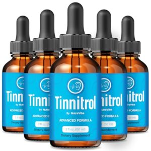 Frasco de gotas NutraVibe Tinnitrol para apoyo auditivo