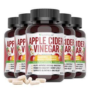 Cápsulas FarmHaven vinagre sidra manzana para digestión y energía