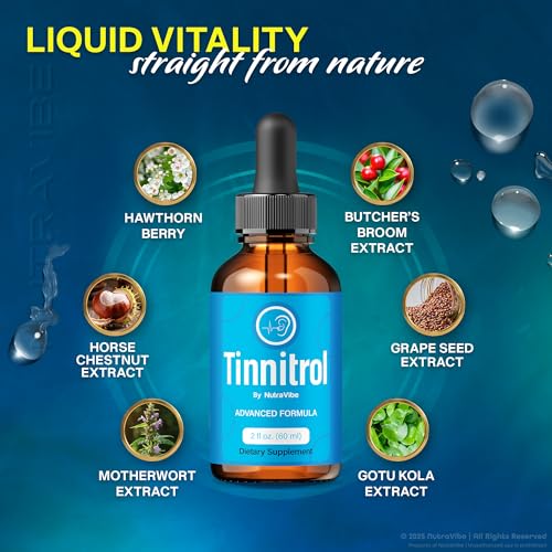 NutraVibe Tinnitrol gotas para equilibrio y confort de oído