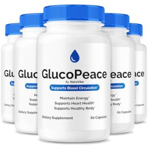 Paquete de 5 cajas de Gluco Peace suplemento circulatorio 300 cápsulas