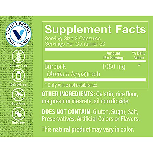 Raíz de bardana tradicional limpiador natural en cápsulas