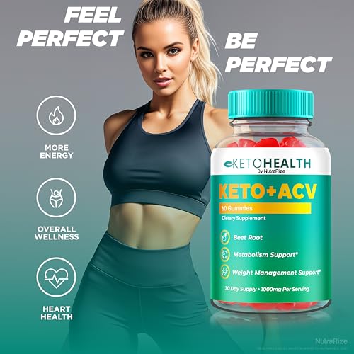 Botella y gomitas NutraRize Keto Health ACV