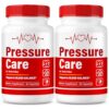 Paquete dos frascos cápsulas Pressure Care NutraVibe 120 pastillas.