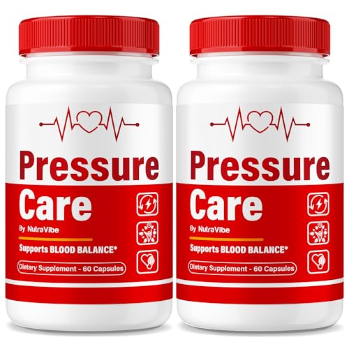 Paquete dos frascos cápsulas Pressure Care NutraVibe 120 pastillas.