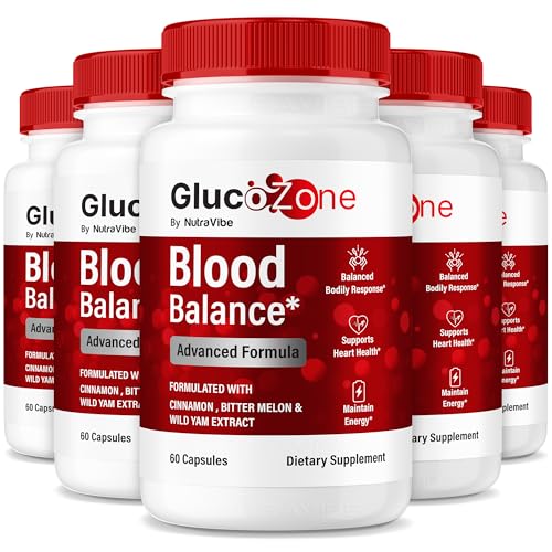 Envase de cápsulas NutraVibe GlucoZone para energía y equilibrio