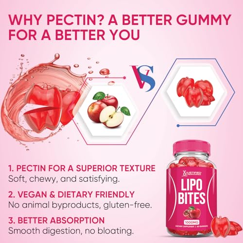 Detalle empaque Lipo Bites vitaminas y vinagre sidra de manzana