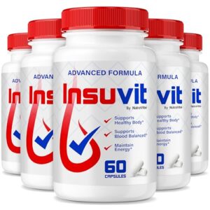 Paquete de 5 botellas de cápsulas avanzadas Insuvit para circulación y energía