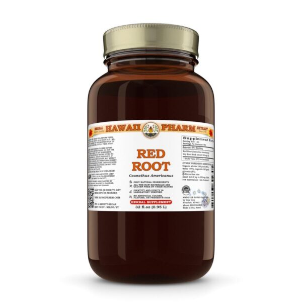 Botella de extracto de raíz roja Hawaii Pharm para bienestar cardíaco y linfático