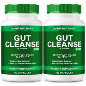 Version 1.0.0 NutraVibe Gut Cleanse Pro paquete doble 120 cápsulas para apoyo digestivo