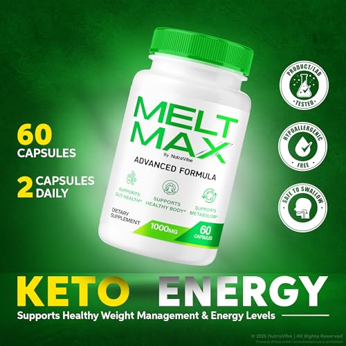 Suplemento Melt Max Keto ACV NutraVibe cápsulas