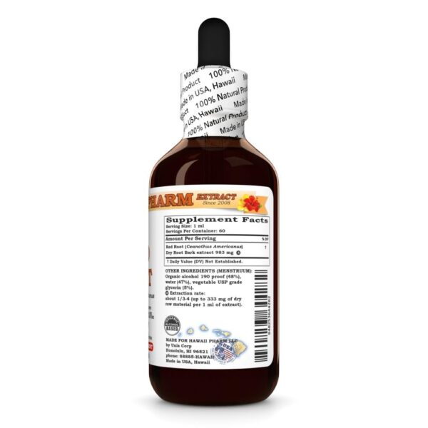 Tintura natural de raíz roja Hawaii Pharm para apoyo digestivo y detox
