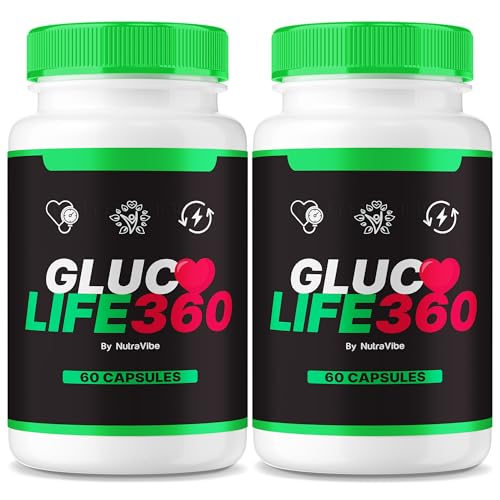 Paquete de dos frascos de Gluco Life 360 para apoyo cardiovascular