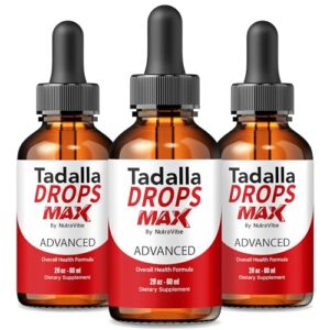 Frascos de NutraVibe Tadalla Drops Max líquido natural para energía