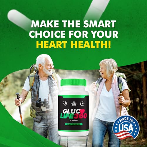 Botella de Gluco Life 360 con 60 cápsulas para bienestar diario