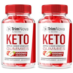 Empaque frontal de Gomitas TrimNova Keto ACV para bienestar corporal