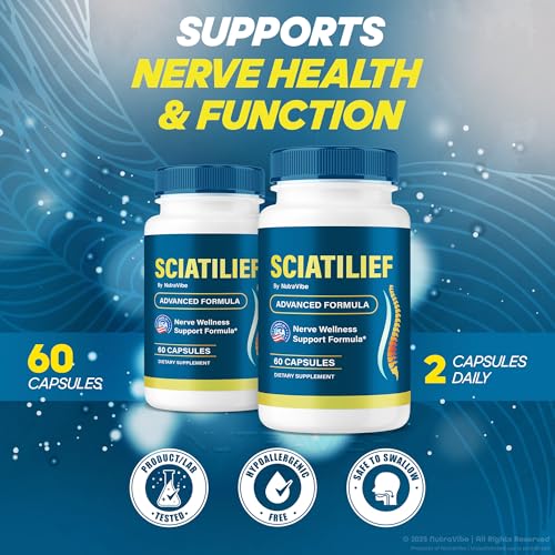 Detalle de cápsulas Sciatilief fórmula premium para nervios