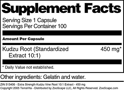 Detalle cápsula extra fuerza kudzu raíz 450 mg