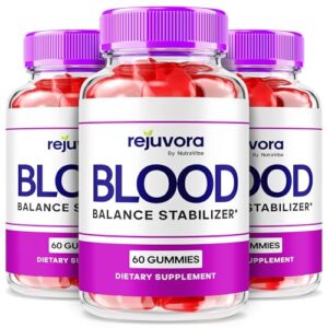 Frasco de gomitas NutraVibe Rejuvora para apoyo sanguíneo