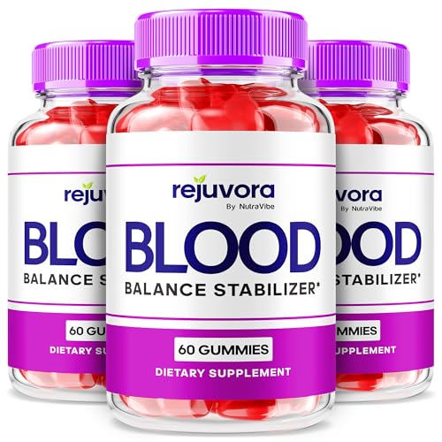 Frasco de gomitas NutraVibe Rejuvora para apoyo sanguíneo