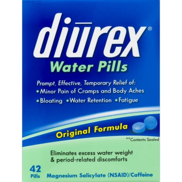 detalle pastilla Diurex para alivio de hinchazón