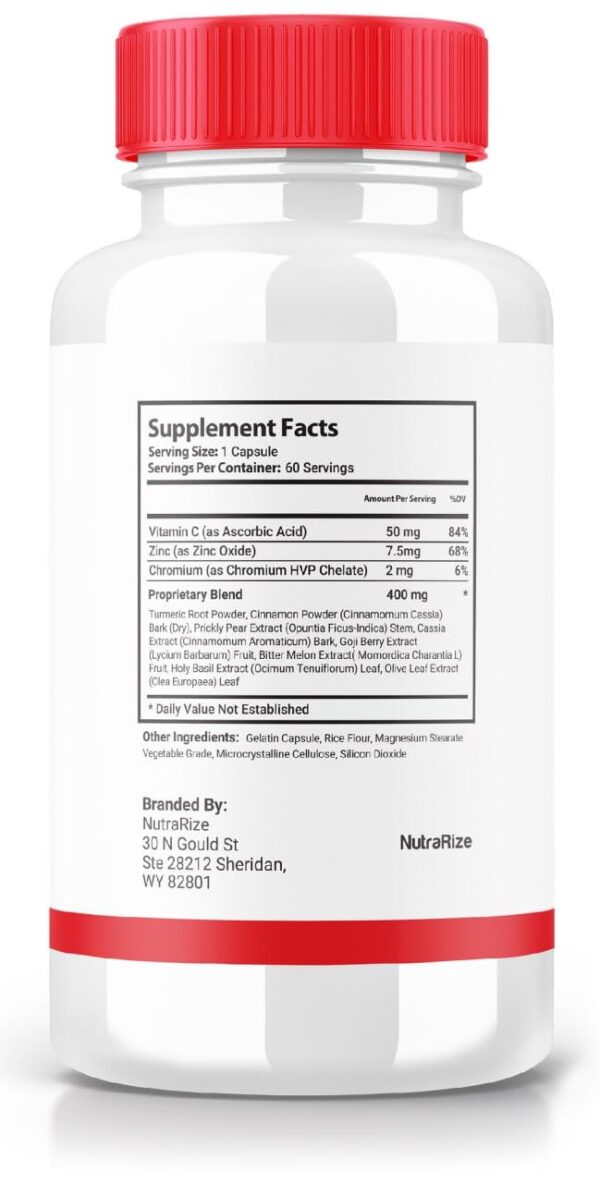 Frasco de cápsulas GlucoSlash para apoyo integral de salud