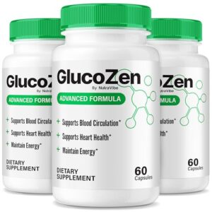 Paquete triple de cápsulas GlucoZen apoyo circulación y energía