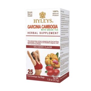 Frente del empaque HYLEYS té Garcinia Cambogia