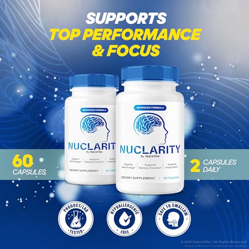 Version 1.0.0 Cápsulas Nuclarity apoyando foco y recuerdo rápido