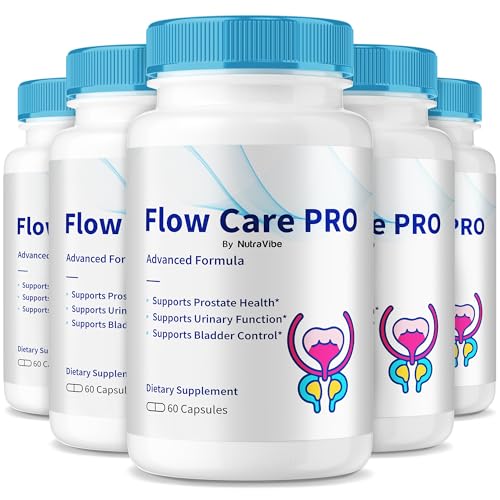 Paquete y frascos de NutraVibe Flow Care Pro 300 cápsulas