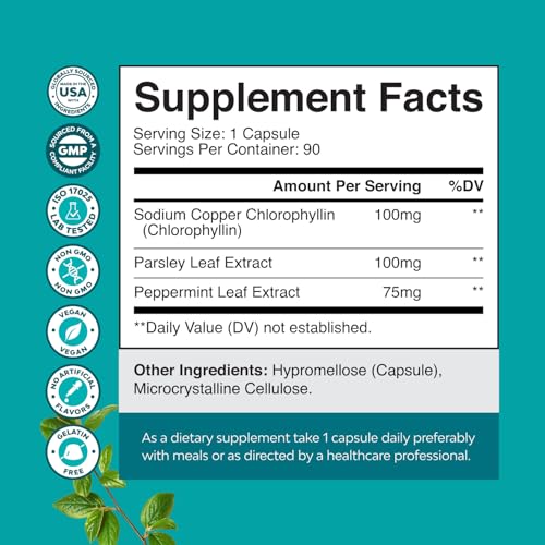 Cápsulas clorofila para olor corporal