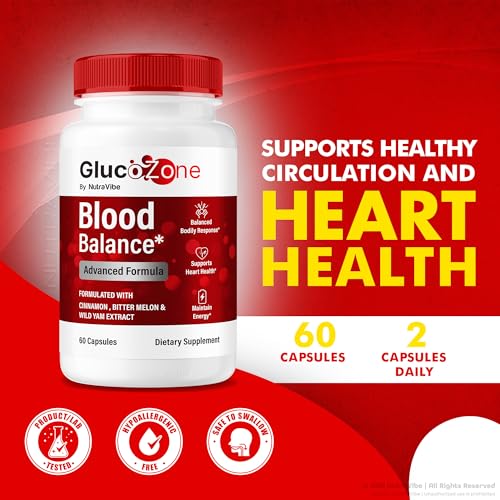 Cápsulas naturales GlucoZone NutraVibe mostrando pastillas