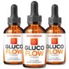 Paquete de 3 gotas Gluco Flow fórmula líquida natural para salud