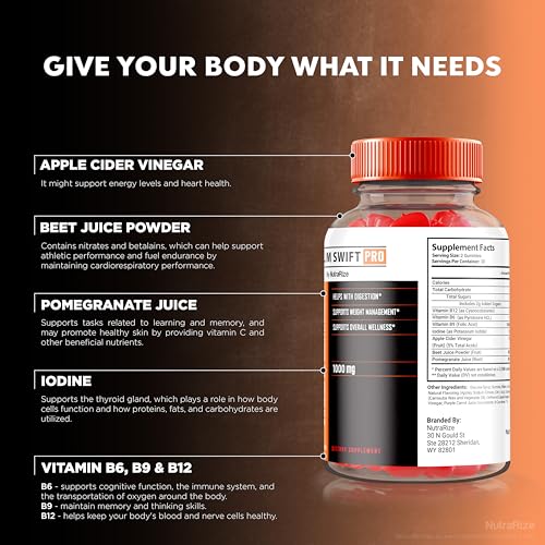 Gomitas de vinagre de sidra de manzana SlimSwift Pro presentación