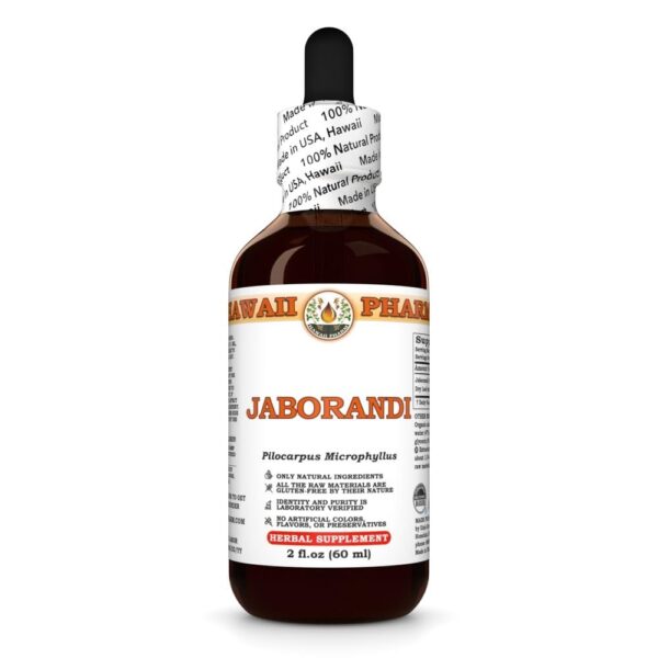 Botella de extracto líquido de hoja seca de Jaborandi Hawaii Pharm
