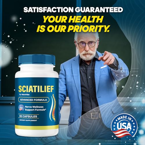 Cápsulas Sciatilief de NutraVibe para bienestar nervioso y movilidad