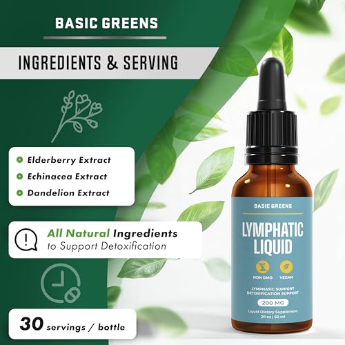 Etiqueta BASIC GREENS fórmula linfática y detox natural