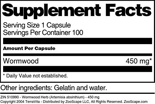 Vista lateral del envase de ajenjo cápsulas TerraVita 450mg natural