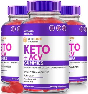 Paquete de 3 KetoLion Gomitas KETO+ACV para pérdida de peso