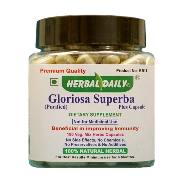 Botella Herbal Daily Gloriosa Superba Plus 180 cápsulas naturales