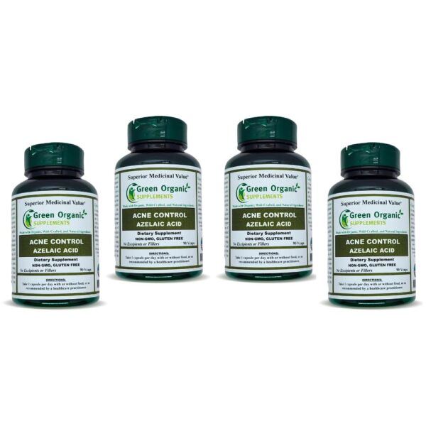 Suplementos orgánicos para acné con ácido azelaico en cápsulas vegetarianas
