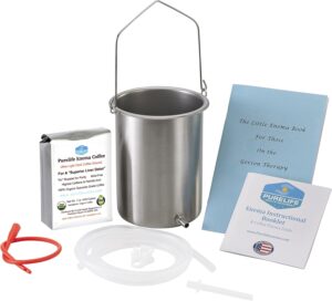 Kit enema Purelife acero inoxidable 2 qt para detox con café