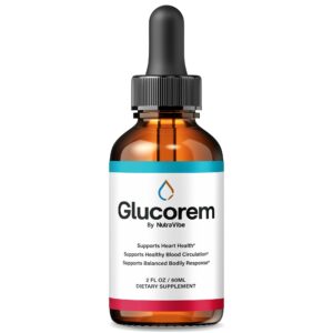 Botella de gotas líquidas Glucorem con fórmula vegetal premium