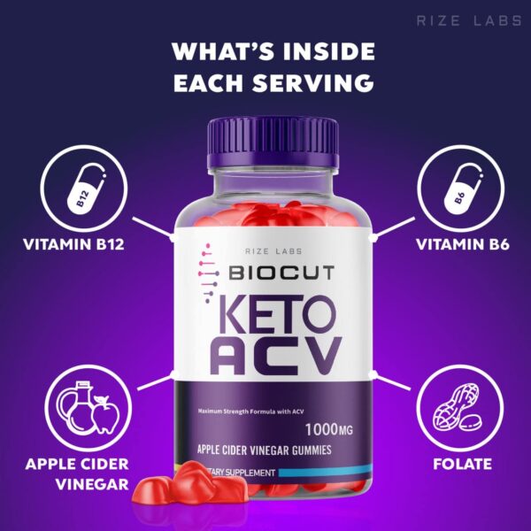 Envase gomitas Biocut Keto ACV de rize labs