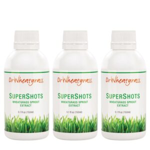 Paquete de 3 supershots Dr Wheatgrass extracto claro
