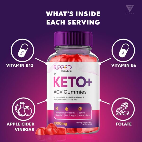 Frascos de gominolas Ripped Results Keto ACV Fyvus
