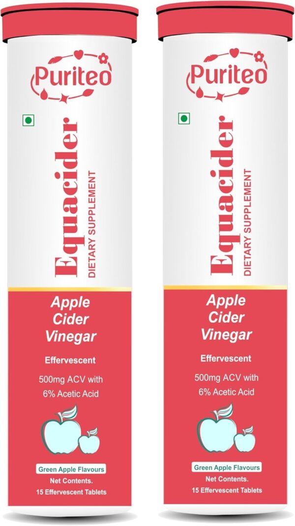 Tabletas efervescentes de vinagre de sidra de manzana PURITEO