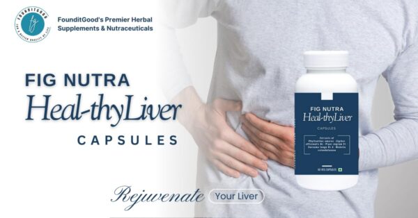 FiG Nutra Heal~thyLiver botella cápsulas detox