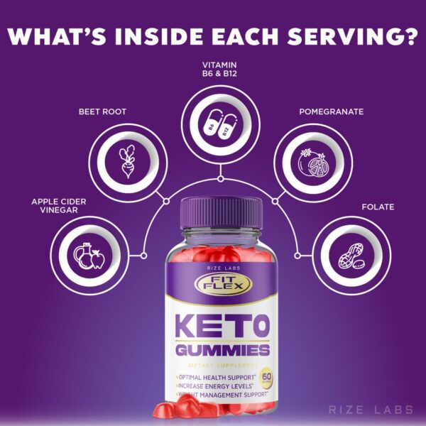 Paquete Fit Flex Keto gomitas 60 unidades para pérdida peso