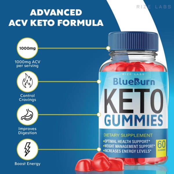 Gomitas BlueBurn keto con vinagre de manzana 180 unidades